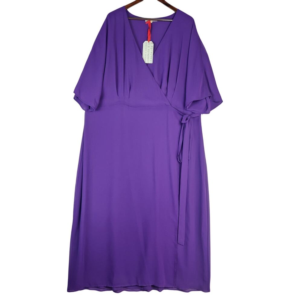 Standards & Practices Purple Haze Kimono Wrap Maxi Dress Womens Plus 3X NWT